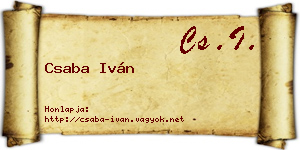 Csaba Iván névjegykártya