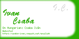 ivan csaba business card