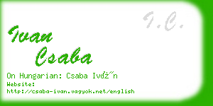 ivan csaba business card